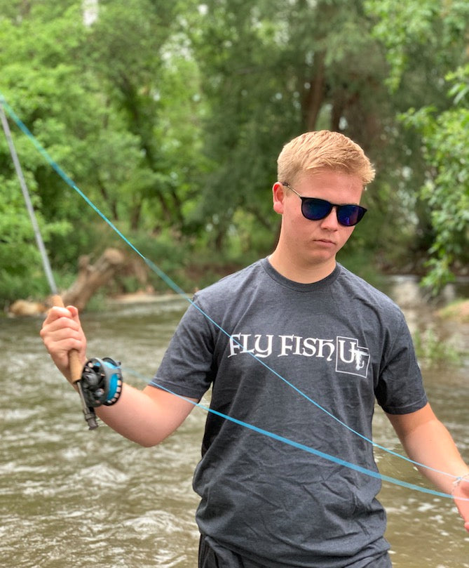 Fly Fish UT Logo Heathered Charcoal T-Shirt