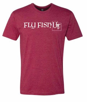 Fly Fish UT Logo Cardinal Red Heathered Short Sleeve T